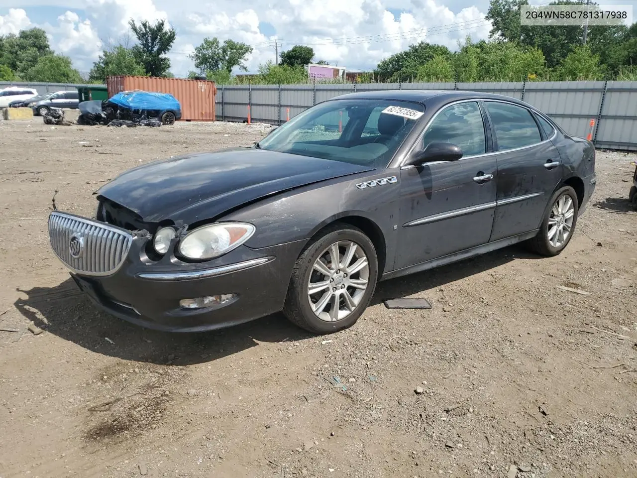 2008 Buick Lacrosse Super Series VIN: 2G4WN58C781317938 Lot: 62757355