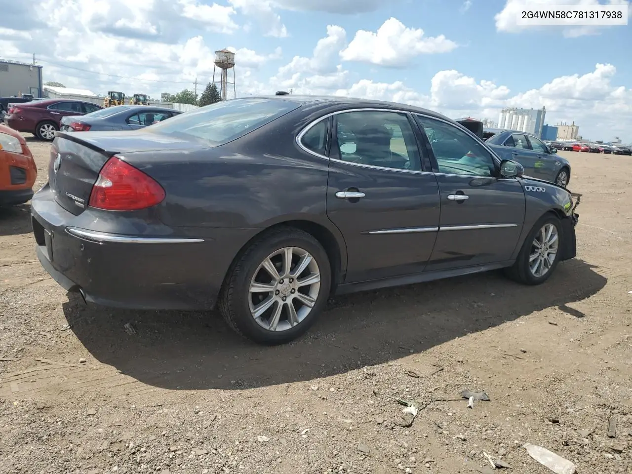 2008 Buick Lacrosse Super Series VIN: 2G4WN58C781317938 Lot: 62757355