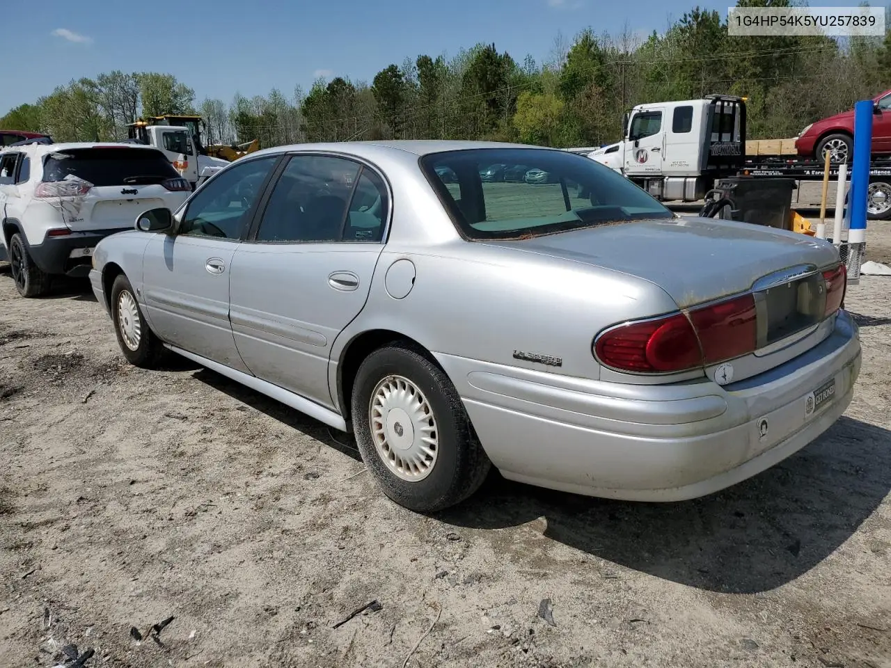 2000 Buick Lesabre Custom VIN: 1G4HP54K5YU257839 Lot: 52121145