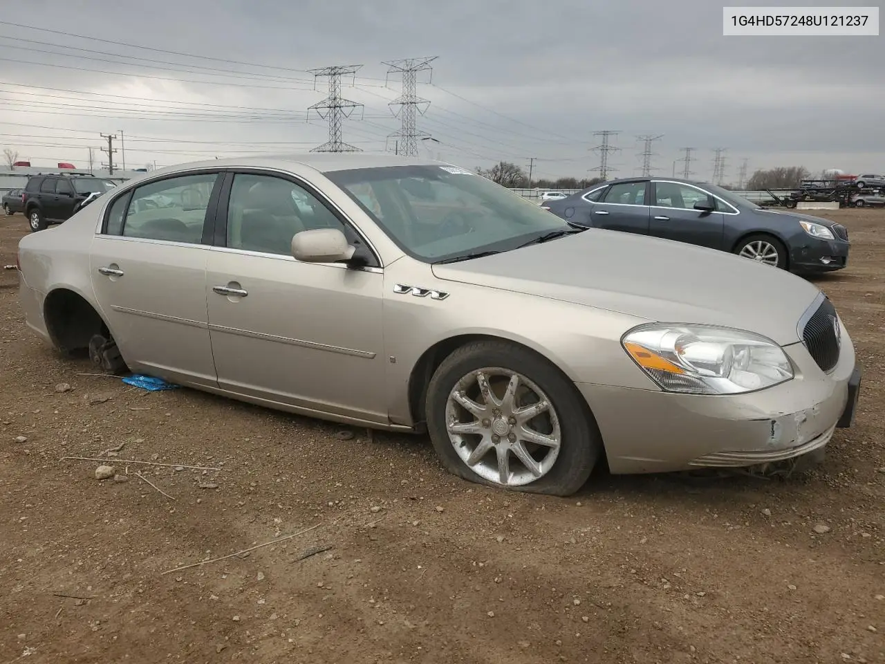 2008 Buick Lucerne Cxl VIN: 1G4HD57248U121237 Lot: 53675285