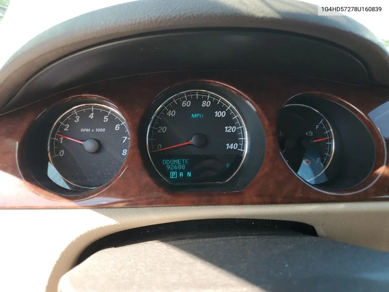 2008 Buick Lucerne Cxl VIN: 1G4HD57278U160839 Lot: 60549935