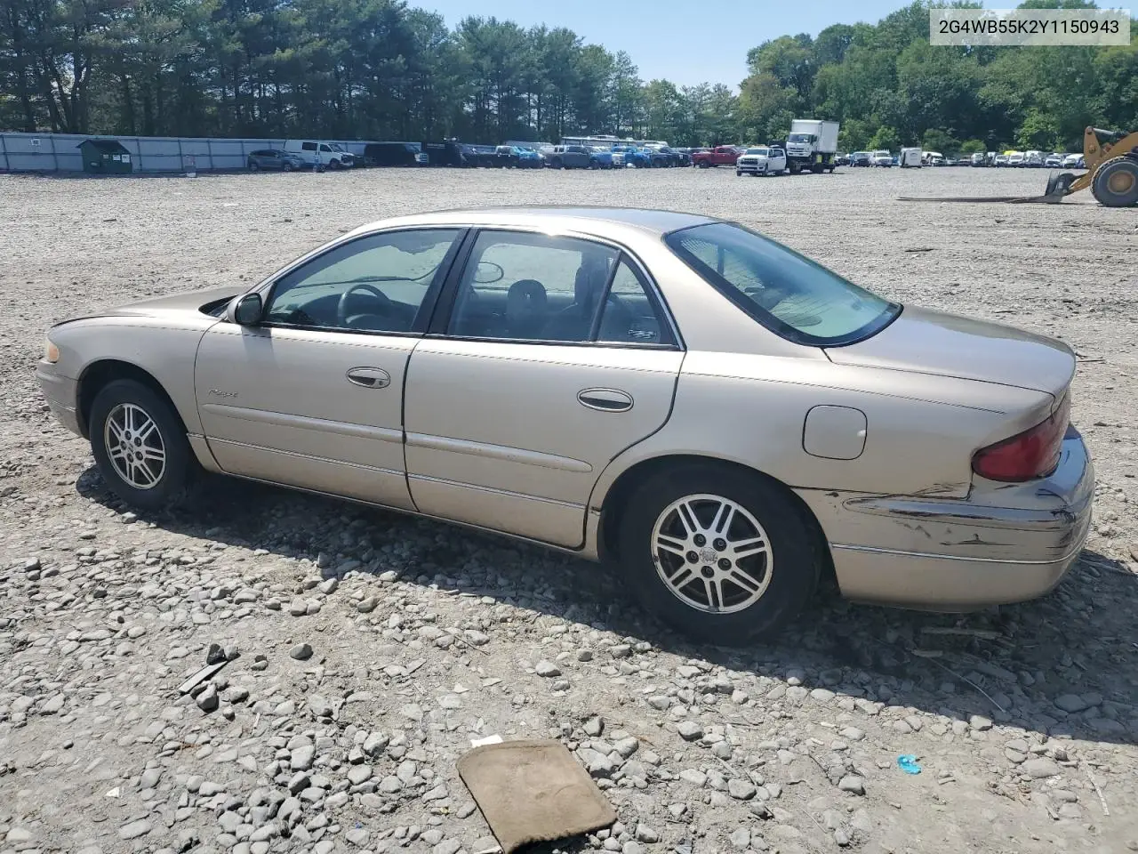 2000 Buick Regal Ls VIN: 2G4WB55K2Y1150943 Lot: 56734445
