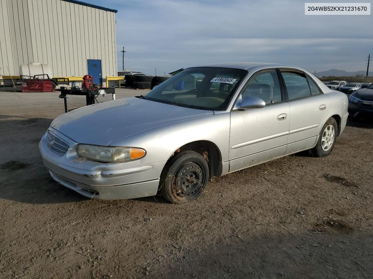 2002 Buick Regal Ls VIN: 2G4WB52KX21231670 Lot: 41953345