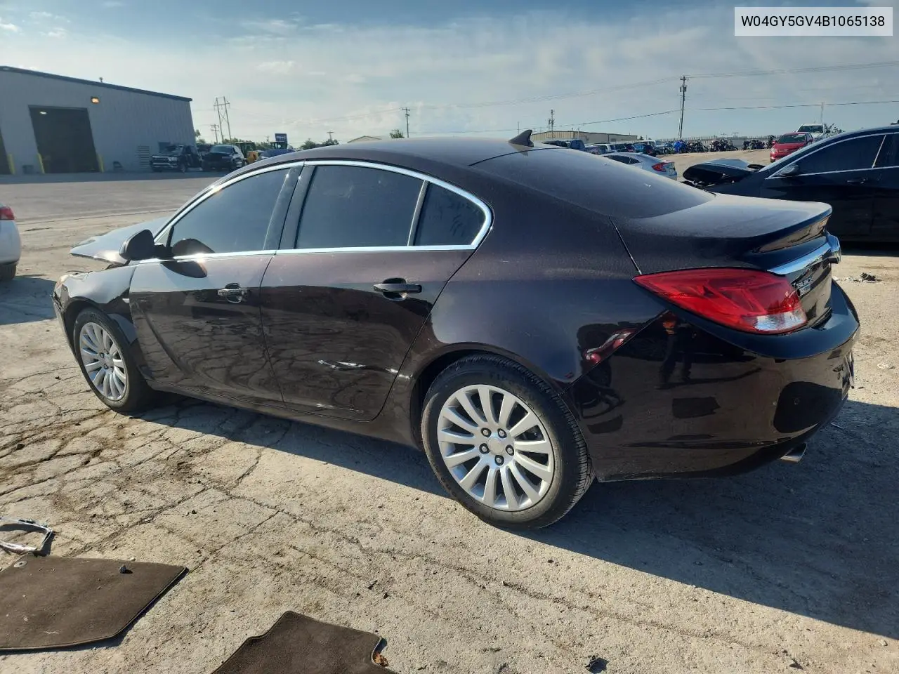 2011 Buick Regal Cxl VIN: W04GY5GV4B1065138 Lot: 64301625