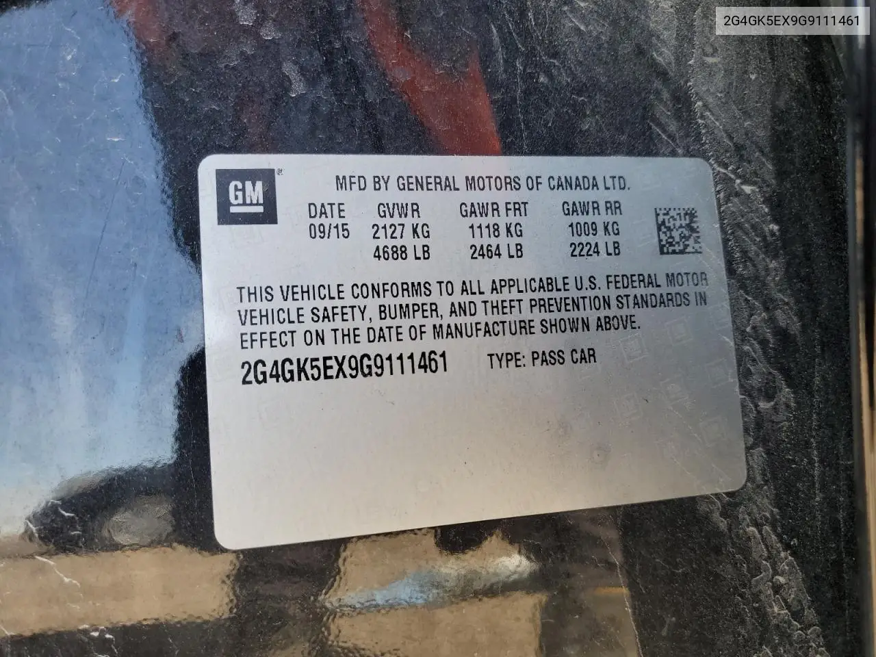 2016 Buick Regal VIN: 2G4GK5EX9G9111461 Lot: 52454905