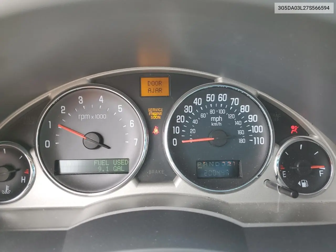2007 Buick Rendezvous Cx VIN: 3G5DA03L27S566594 Lot: 55452725