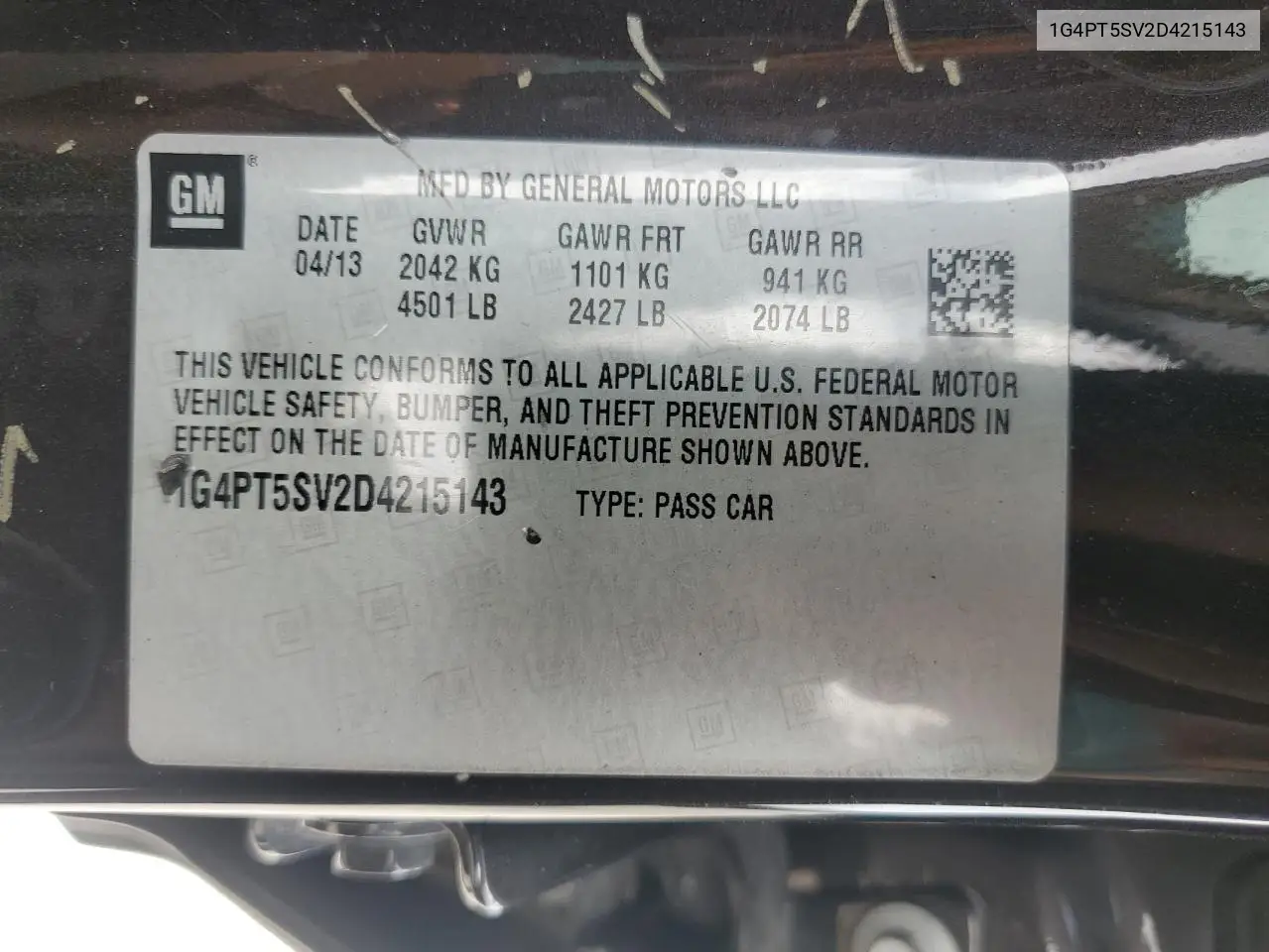 2013 Buick Verano Premium VIN: 1G4PT5SV2D4215143 Lot: 56602455