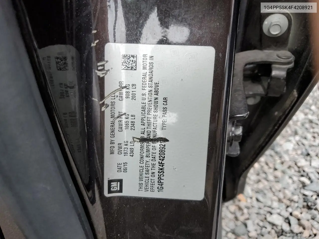 2015 Buick Verano VIN: 1G4PP5SK4F4208921 Lot: 63383885