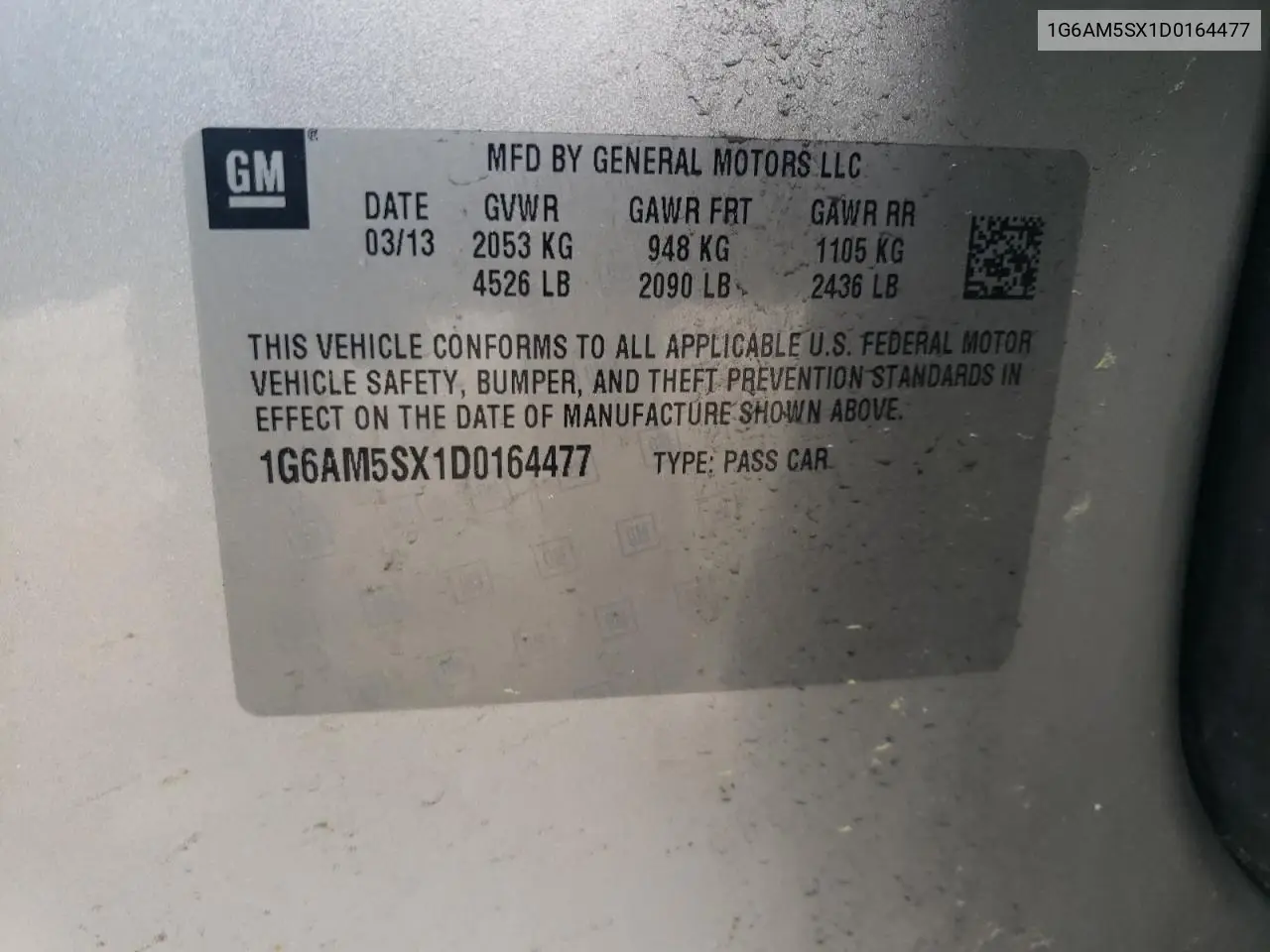 2013 Cadillac Ats Premium VIN: 1G6AM5SX1D0164477 Lot: 56573965