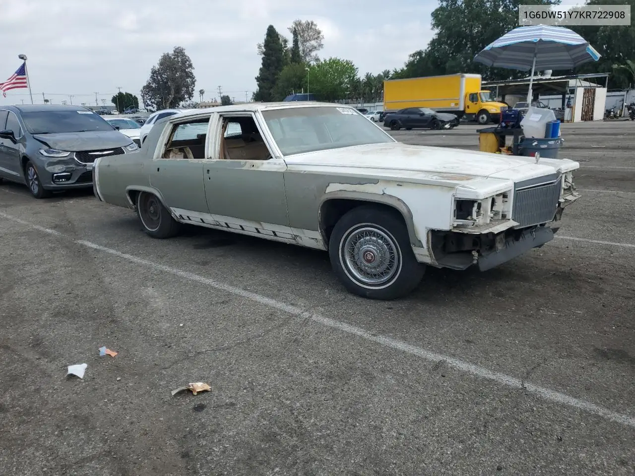 1989 Cadillac Brougham VIN: 1G6DW51Y7KR722908 Lot: 54437525