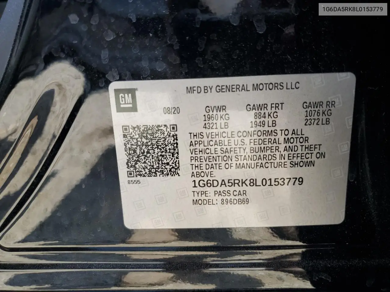 2020 Cadillac Ct4 Luxury VIN: 1G6DA5RK8L0153779 Lot: 55573645