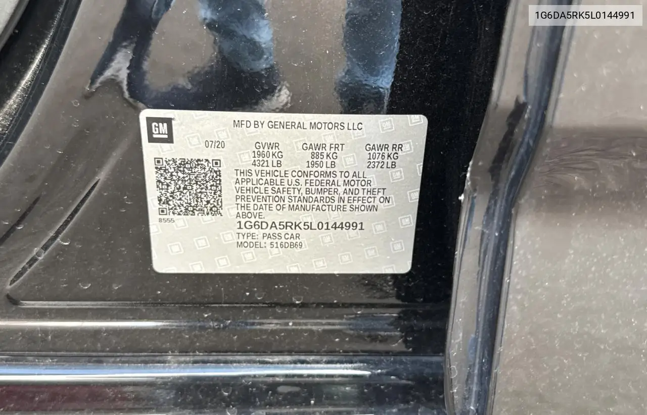 2020 Cadillac Ct4 Luxury VIN: 1G6DA5RK5L0144991 Lot: 64141685