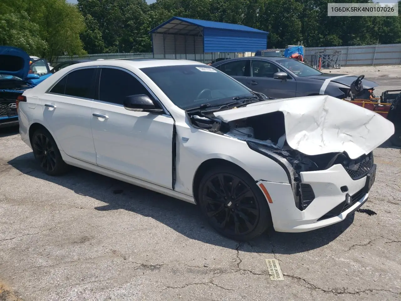 2022 Cadillac Ct4 Luxury VIN: 1G6DK5RK4N0107026 Lot: 58817025