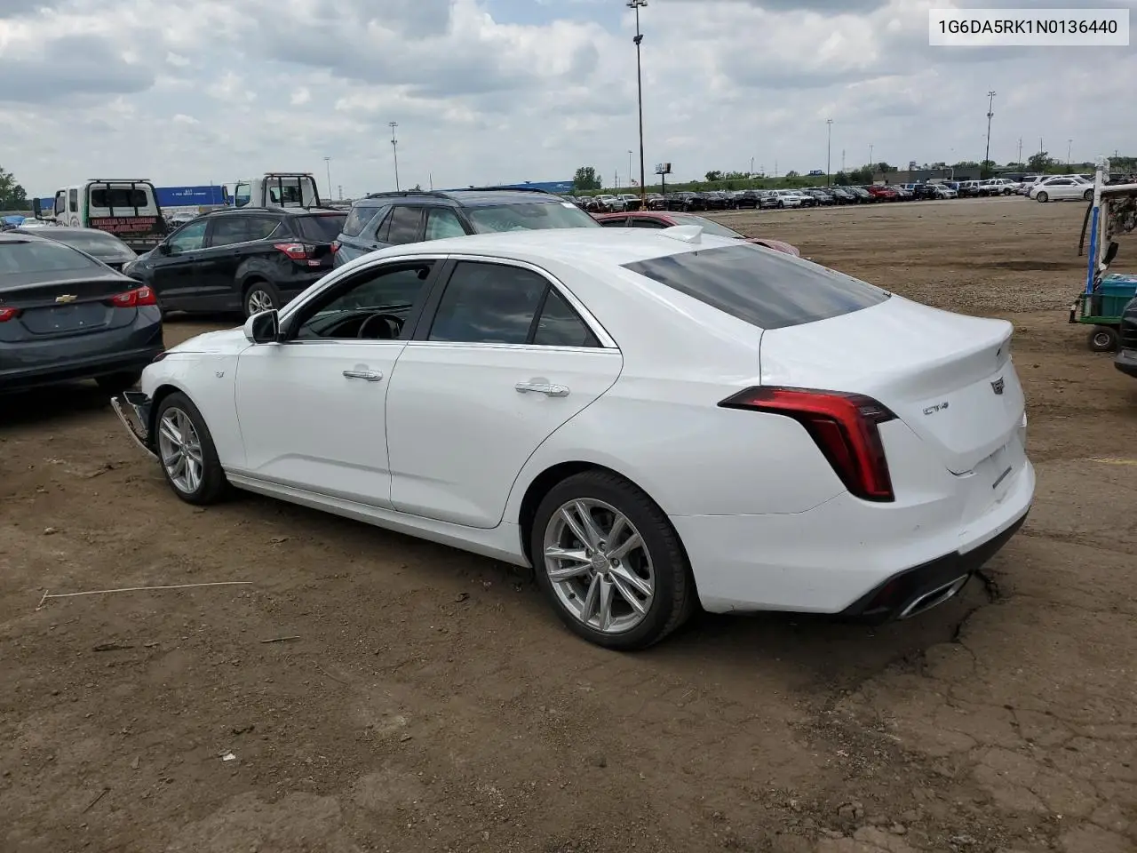 2022 Cadillac Ct4 Luxury VIN: 1G6DA5RK1N0136440 Lot: 60307145