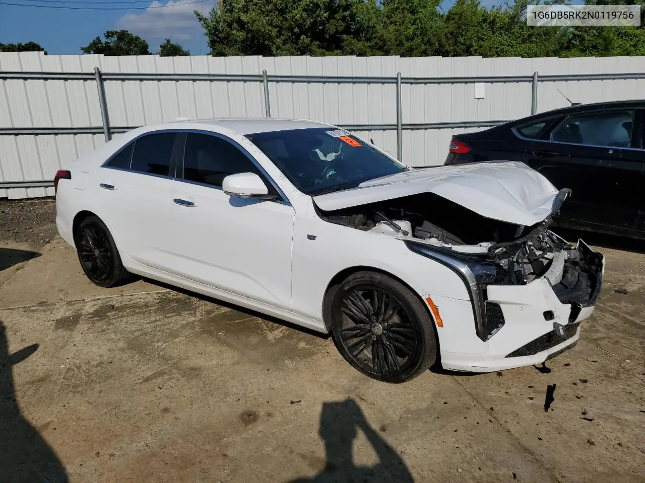 2022 Cadillac Ct4 Premium Luxury VIN: 1G6DB5RK2N0119756 Lot: 62191115