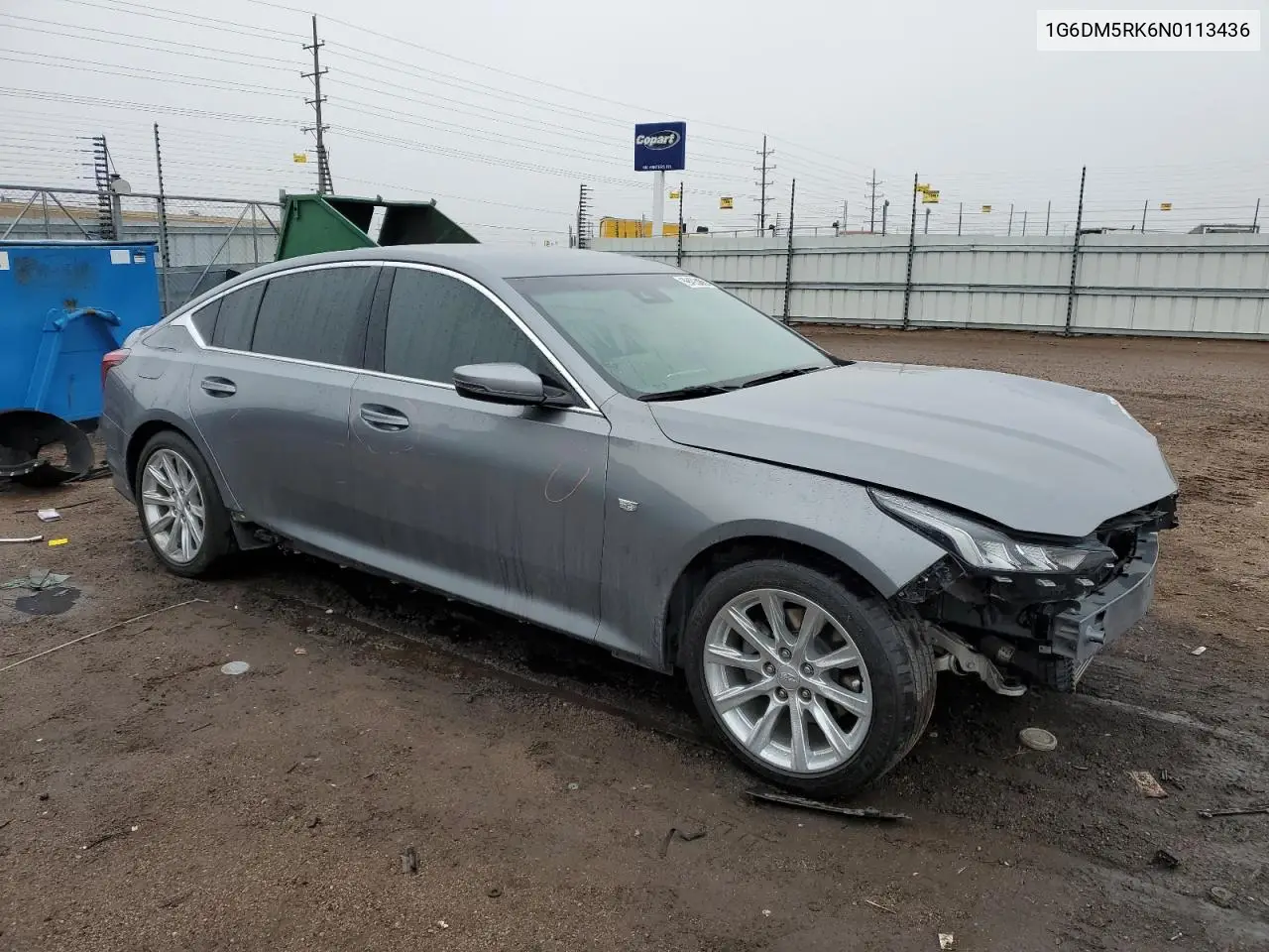 2022 Cadillac Ct5 Luxury VIN: 1G6DM5RK6N0113436 Lot: 59493495