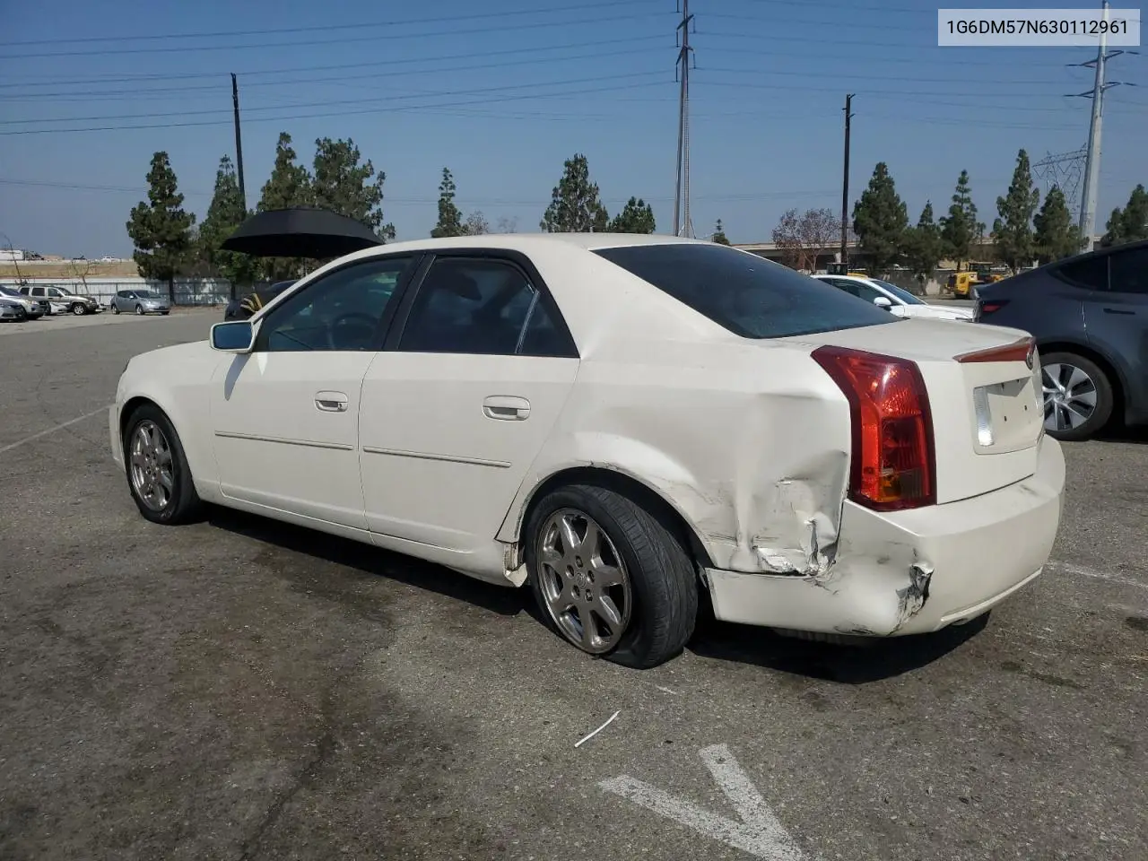 2003 Cadillac Cts VIN: 1G6DM57N630112961 Lot: 62336275