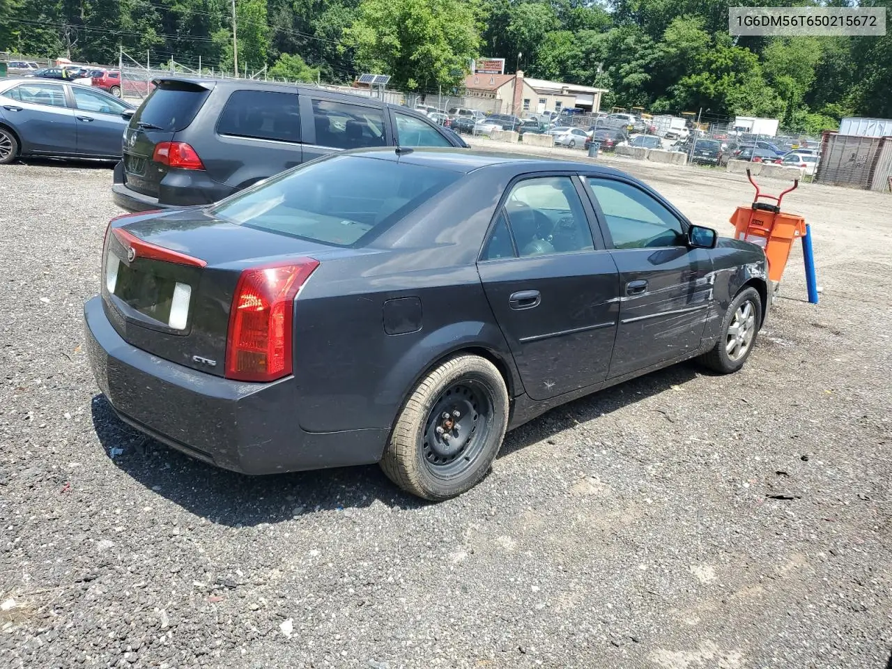 2005 Cadillac Cts VIN: 1G6DM56T650215672 Lot: 62165285