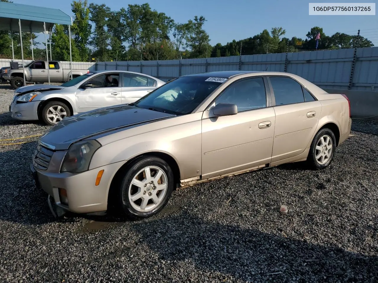 2006 Cadillac Cts Hi Feature V6 VIN: 1G6DP577560137265 Lot: 61843865