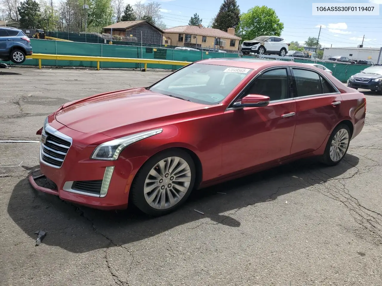 2015 Cadillac Cts Performance Collection VIN: 1G6AS5S30F0119407 Lot: 57049565