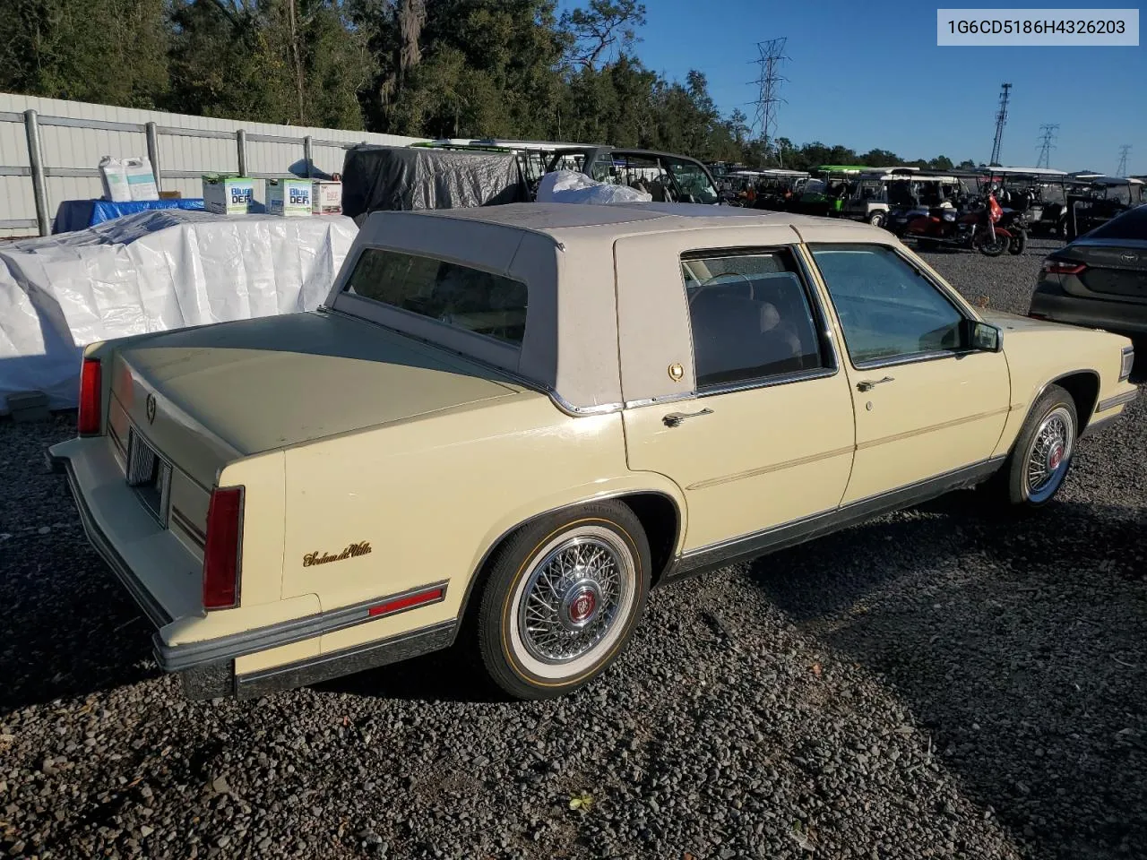 1987 Cadillac Deville VIN: 1G6CD5186H4326203 Lot: 84849324