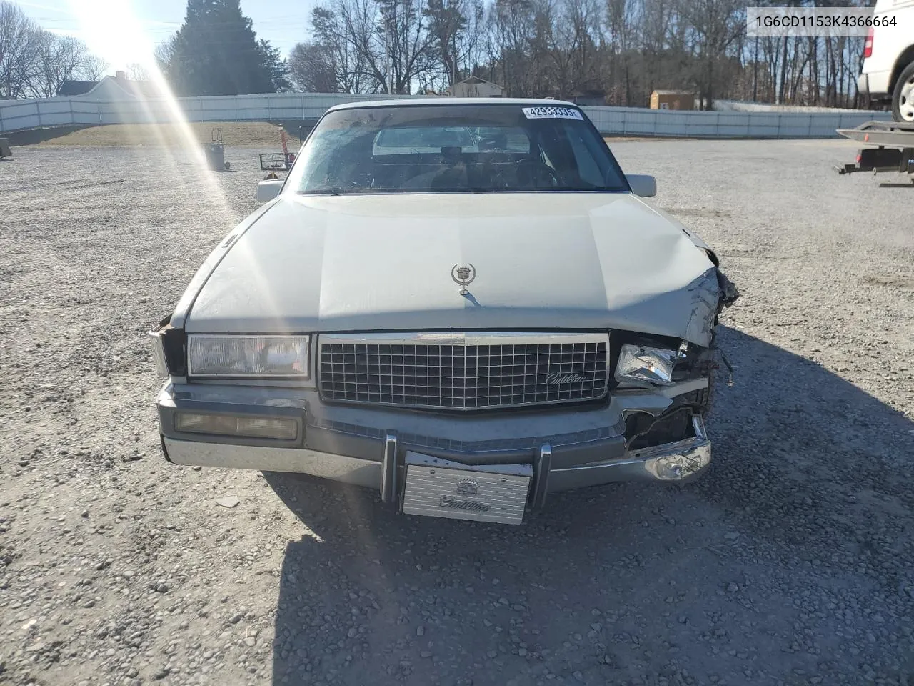 1989 Cadillac Deville VIN: 1G6CD1153K4366664 Lot: 42933335