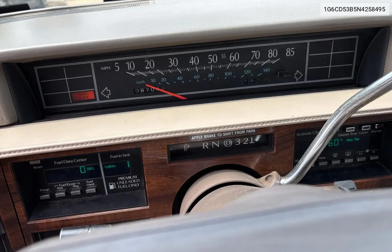 1992 Cadillac Deville VIN: 1G6CD53B5N4258495 Lot: 63425735