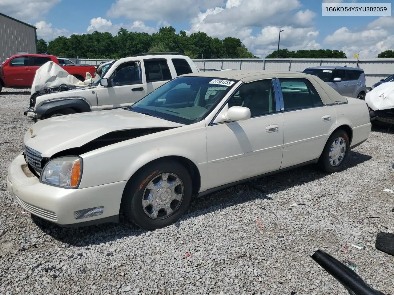 2000 Cadillac Deville VIN: 1G6KD54Y5YU302059 Lot: 61551235