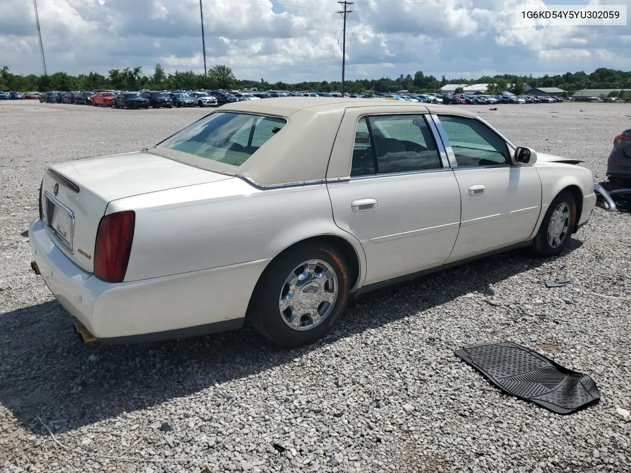2000 Cadillac Deville VIN: 1G6KD54Y5YU302059 Lot: 61551235