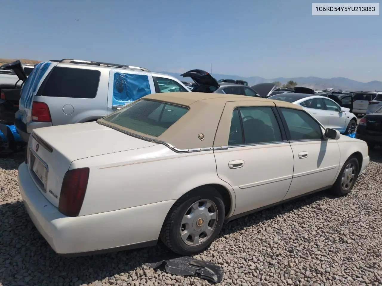2000 Cadillac Deville VIN: 1G6KD54Y5YU213883 Lot: 62219525