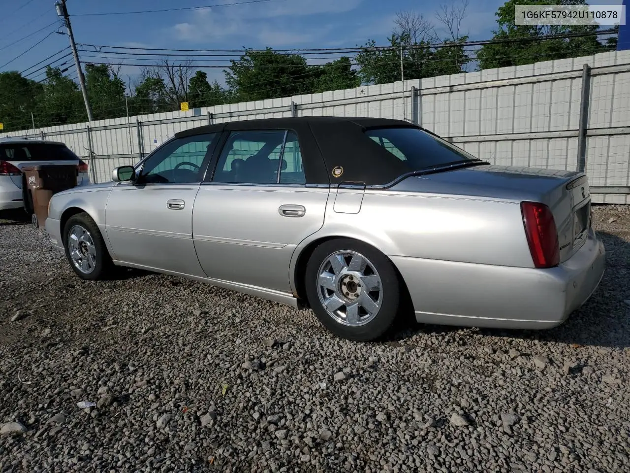 2002 Cadillac Deville Dts VIN: 1G6KF57942U110878 Lot: 57000015