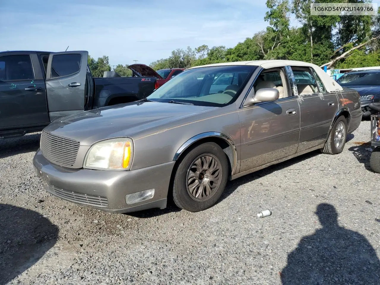 2002 Cadillac Deville VIN: 1G6KD54YX2U149766 Lot: 58389575