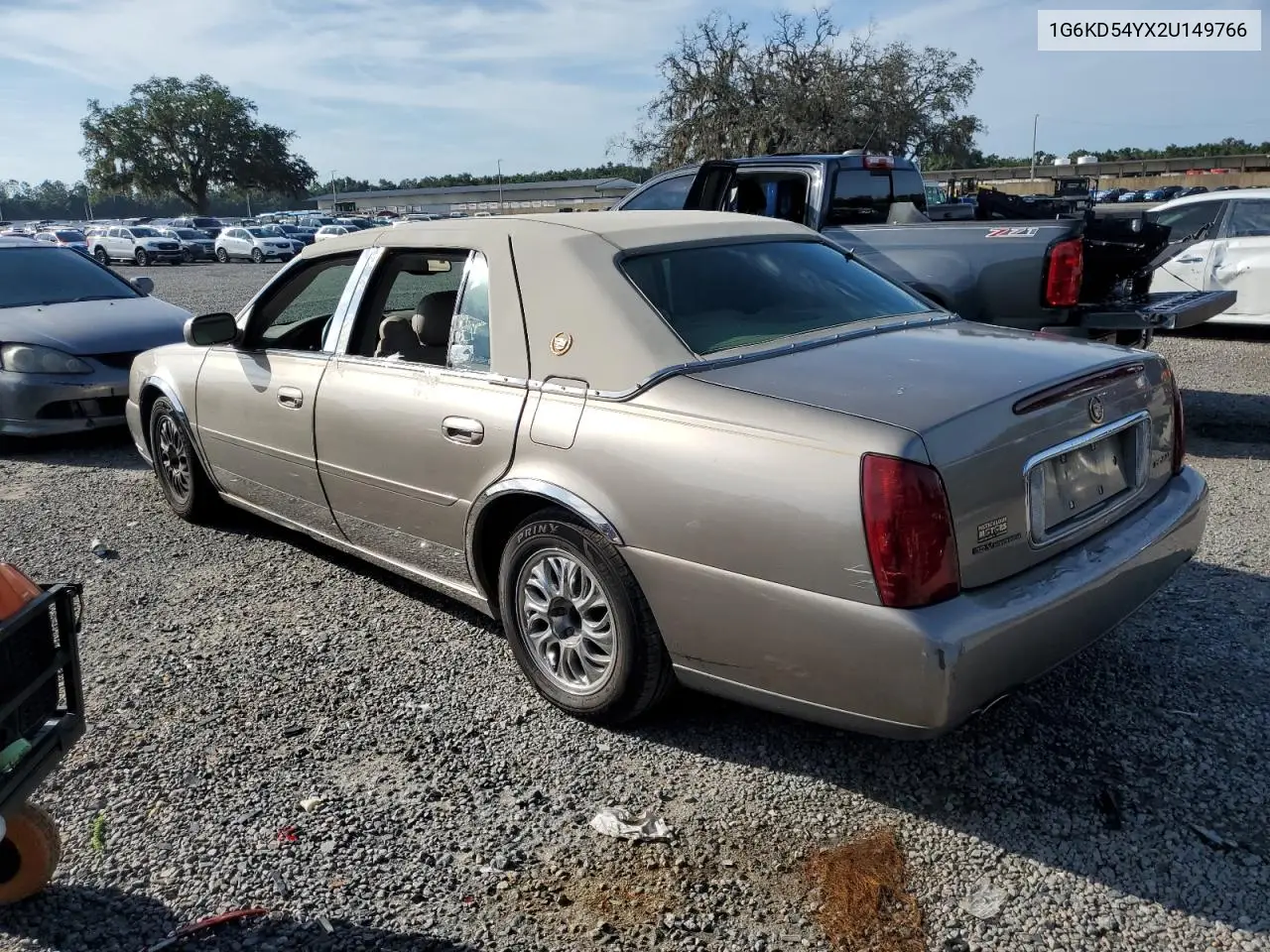 2002 Cadillac Deville VIN: 1G6KD54YX2U149766 Lot: 58389575