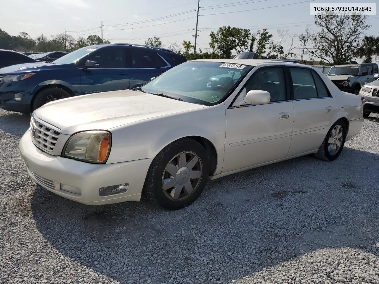 2003 Cadillac Deville Dts VIN: 1G6KF57933U147843 Lot: 55875195