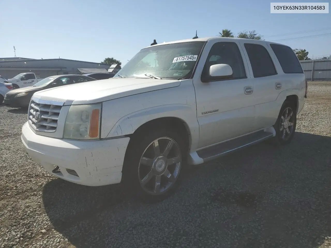 2003 Cadillac Escalade Luxury VIN: 1GYEK63N33R104583 Lot: 61757545