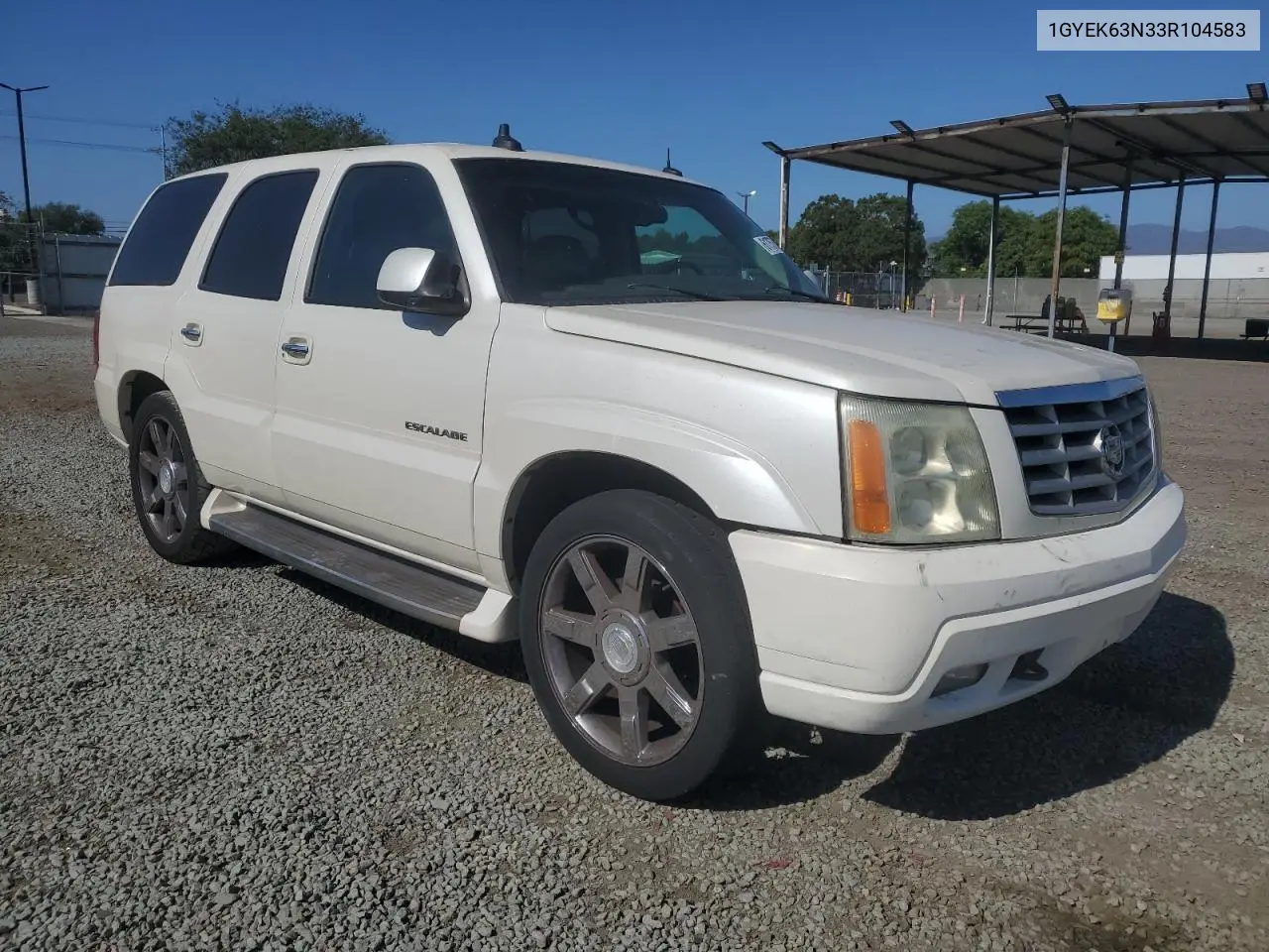 2003 Cadillac Escalade Luxury VIN: 1GYEK63N33R104583 Lot: 61757545