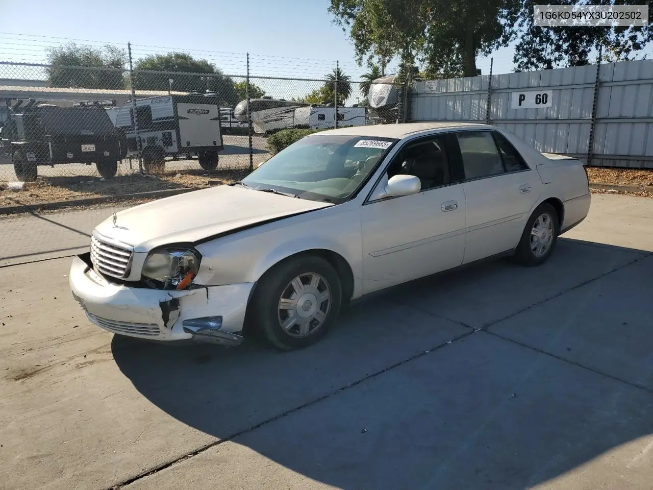 2003 Cadillac Deville VIN: 1G6KD54YX3U202502 Lot: 65269665