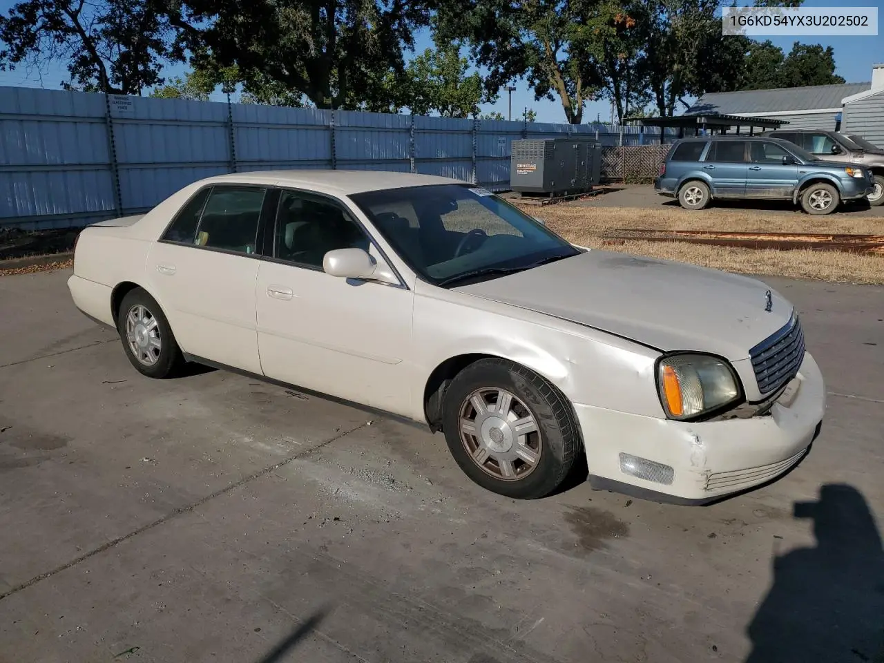 2003 Cadillac Deville VIN: 1G6KD54YX3U202502 Lot: 65269665