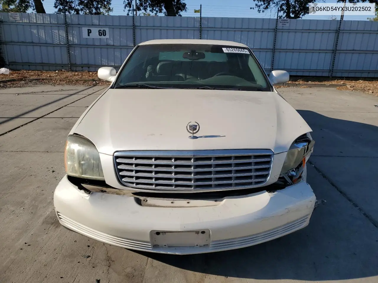 2003 Cadillac Deville VIN: 1G6KD54YX3U202502 Lot: 65269665