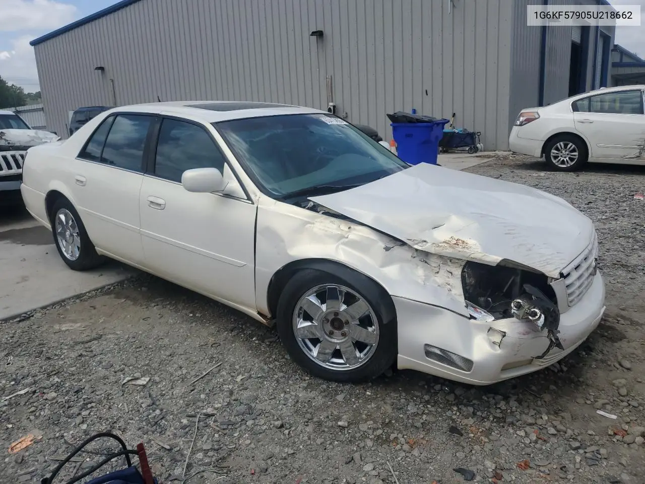 2005 Cadillac Deville Dts VIN: 1G6KF57905U218662 Lot: 63415855