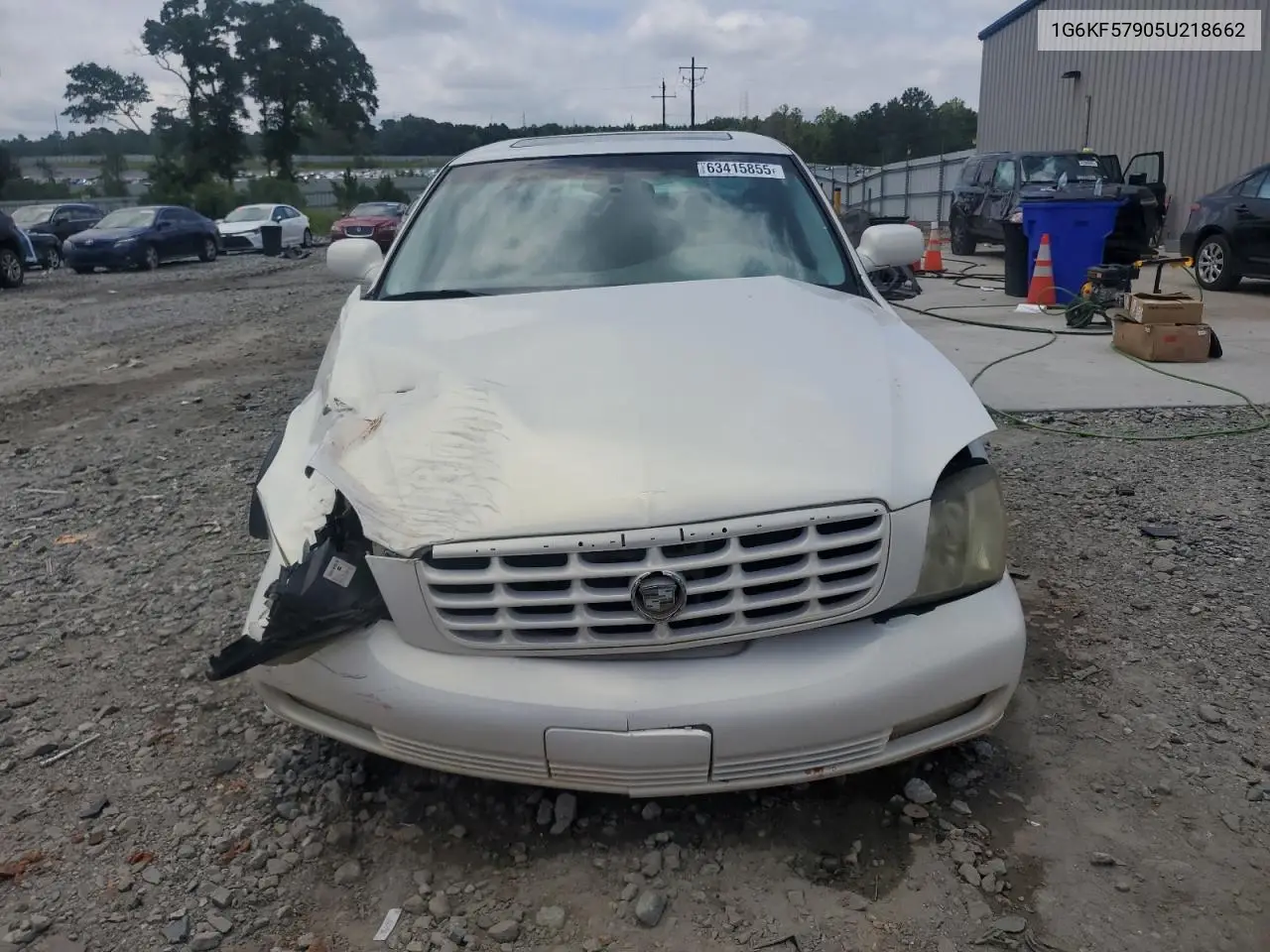 2005 Cadillac Deville Dts VIN: 1G6KF57905U218662 Lot: 63415855