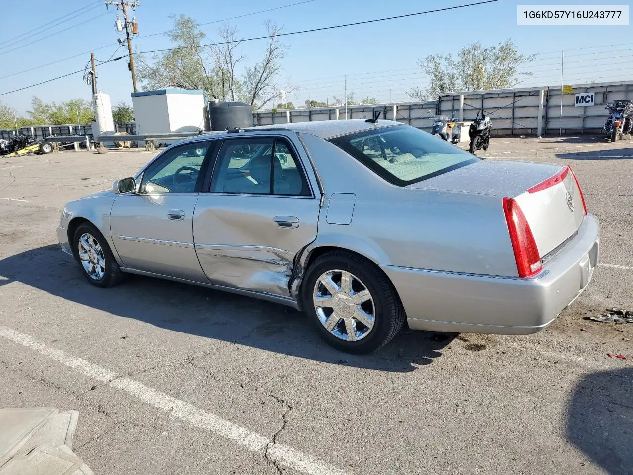 2006 Cadillac Dts VIN: 1G6KD57Y16U243777 Lot: 63931625