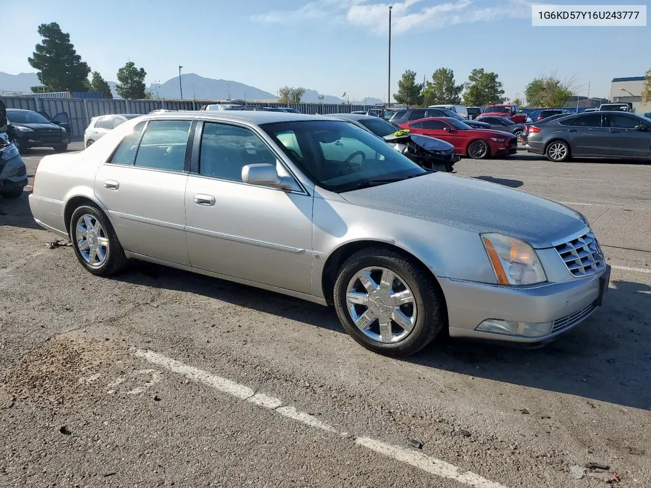 2006 Cadillac Dts VIN: 1G6KD57Y16U243777 Lot: 63931625
