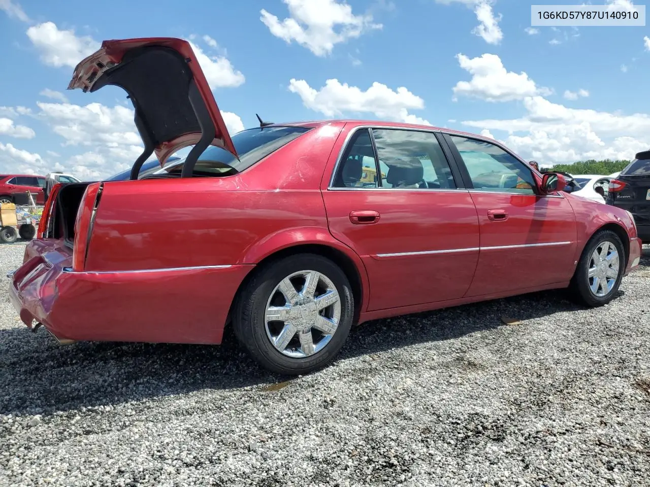 2007 Cadillac Dts VIN: 1G6KD57Y87U140910 Lot: 56742965