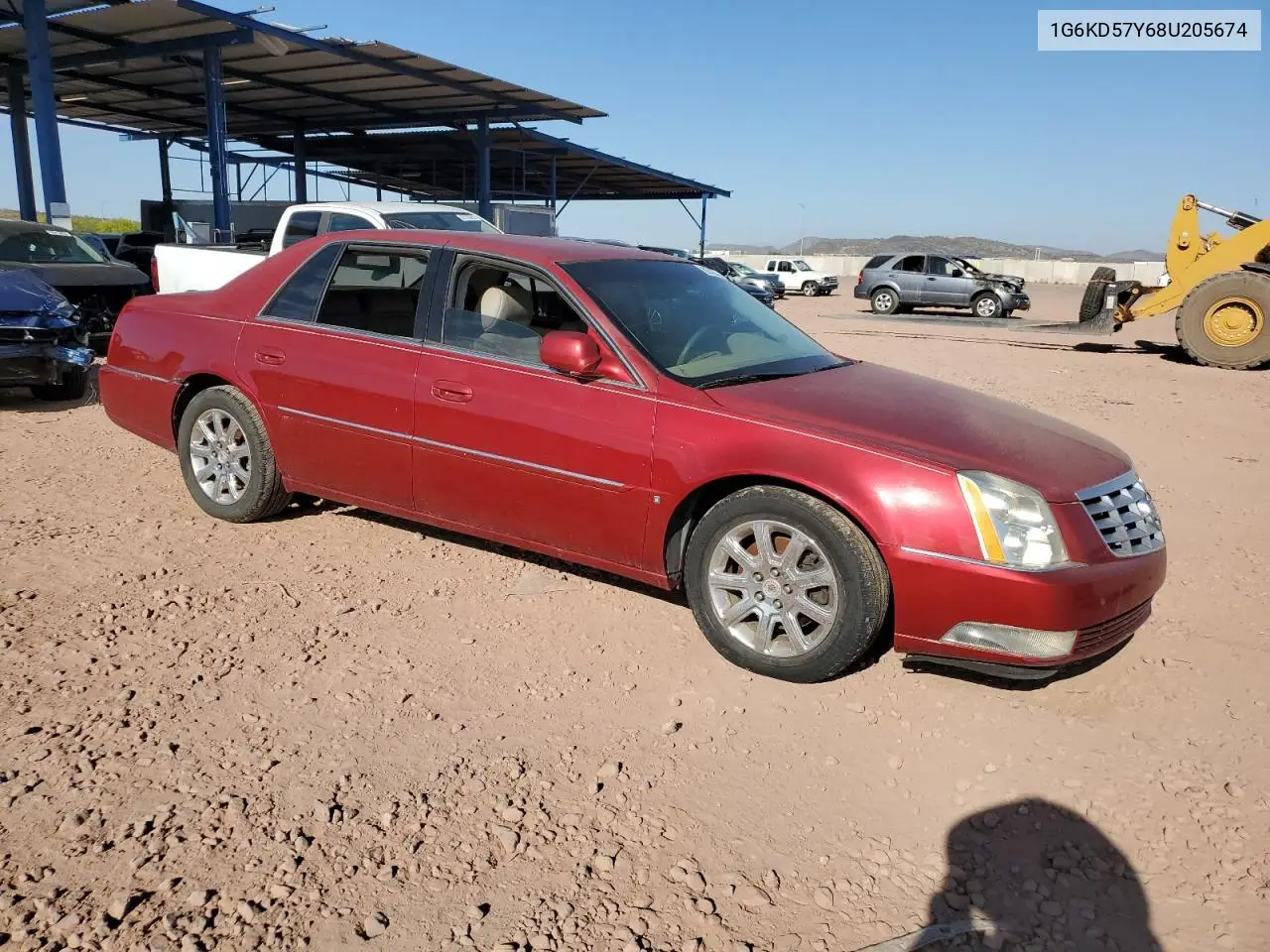 2008 Cadillac Dts VIN: 1G6KD57Y68U205674 Lot: 62742035