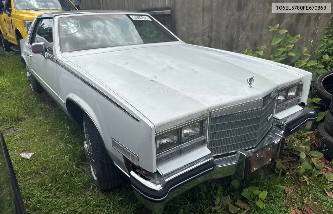 1985 Cadillac Eldorado VIN: 1G6EL5780FE670863 Lot: 64764135