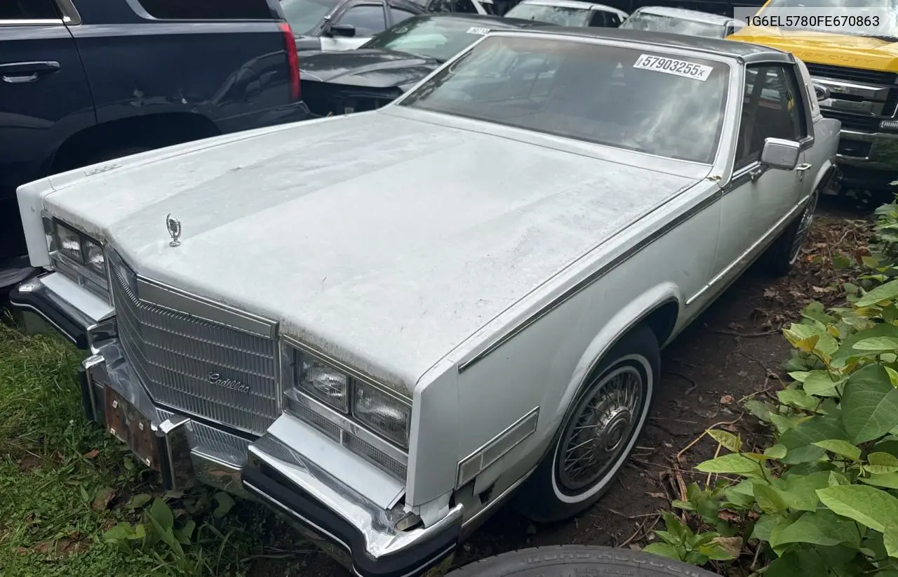1985 Cadillac Eldorado VIN: 1G6EL5780FE670863 Lot: 64764135