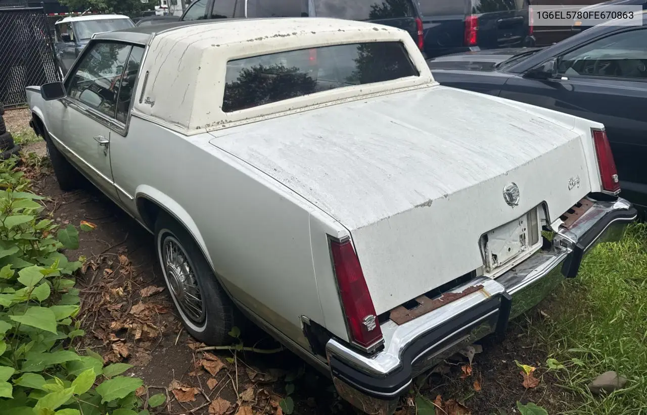 1985 Cadillac Eldorado VIN: 1G6EL5780FE670863 Lot: 64764135