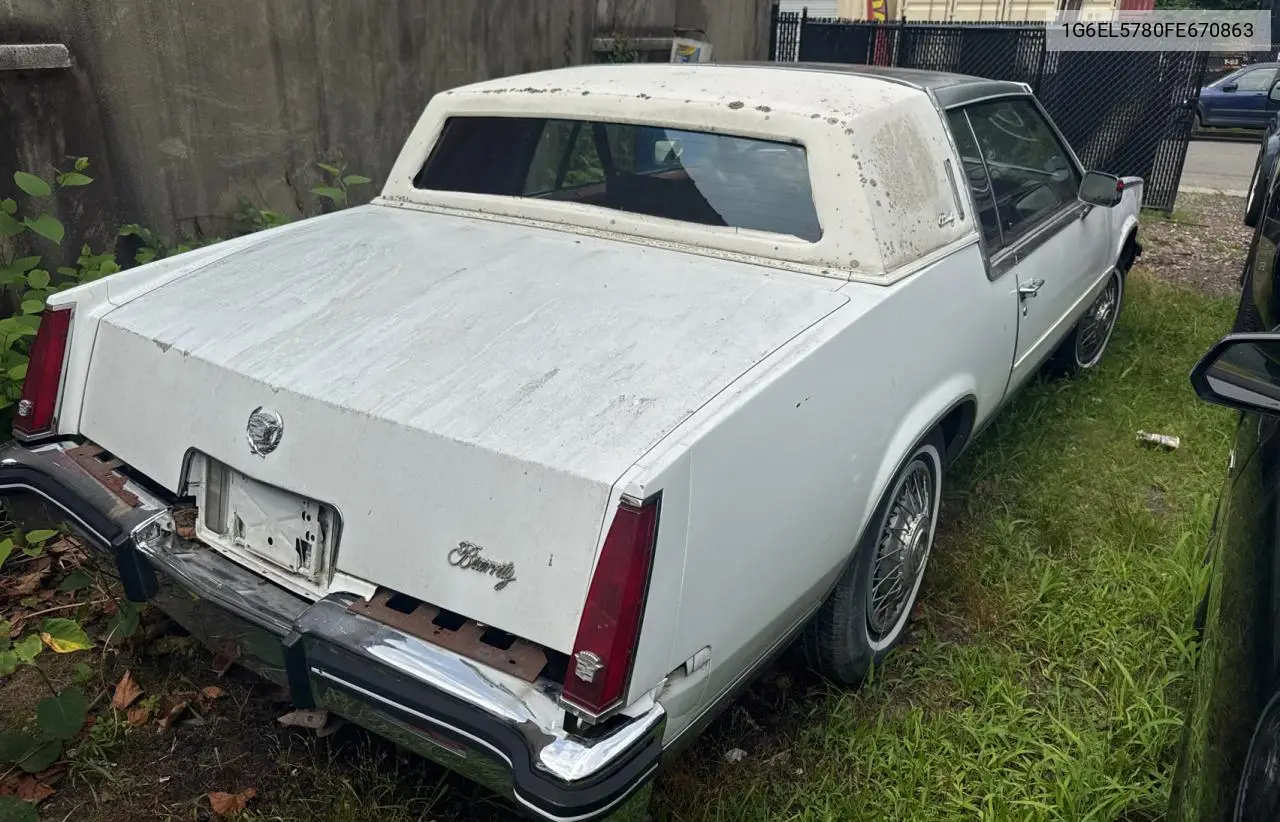 1985 Cadillac Eldorado VIN: 1G6EL5780FE670863 Lot: 64764135