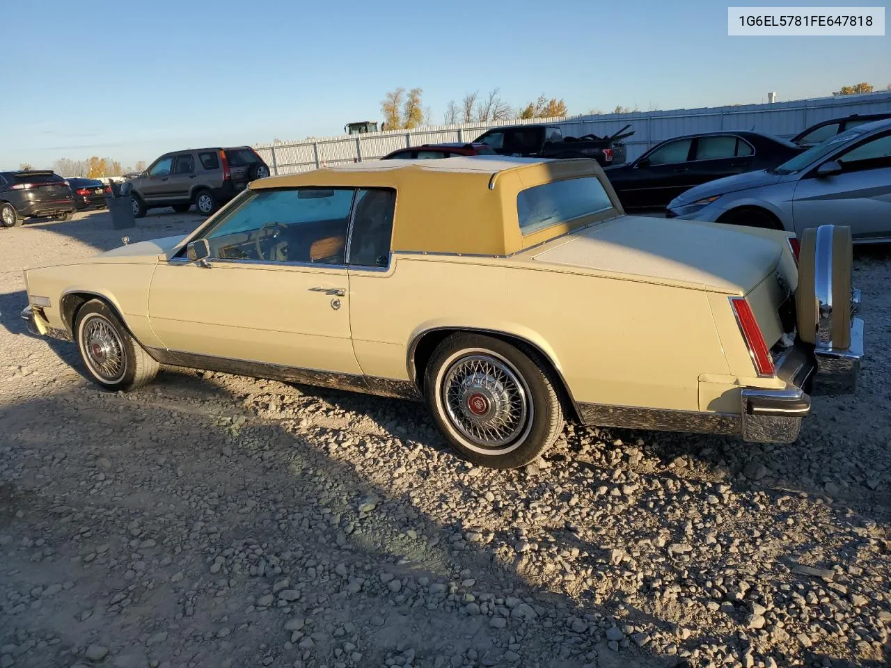 1985 Cadillac Eldorado VIN: 1G6EL5781FE647818 Lot: 77608224